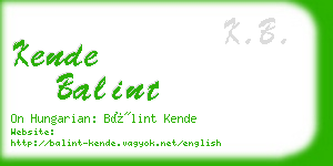 kende balint business card